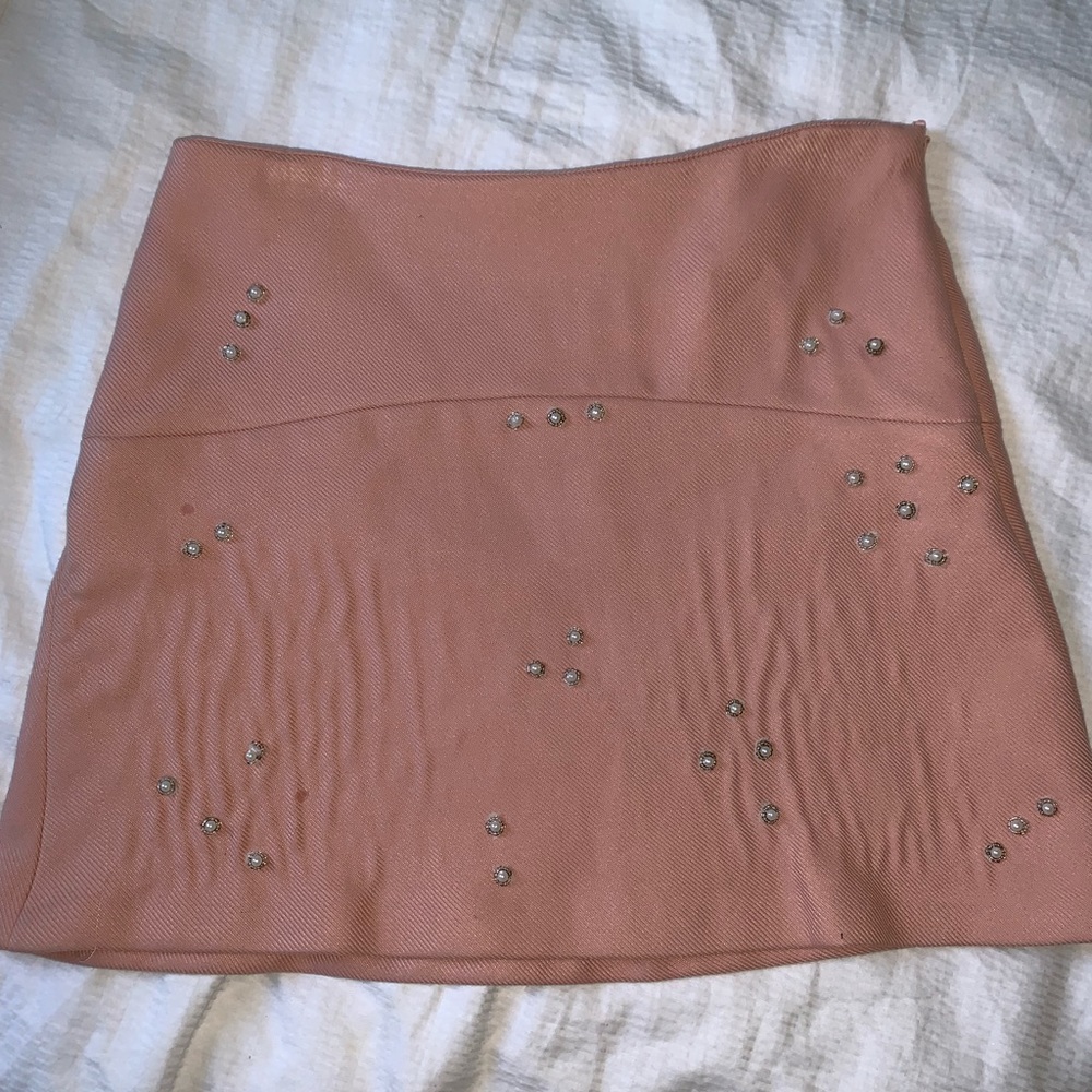 Studded pink skirt from Zara